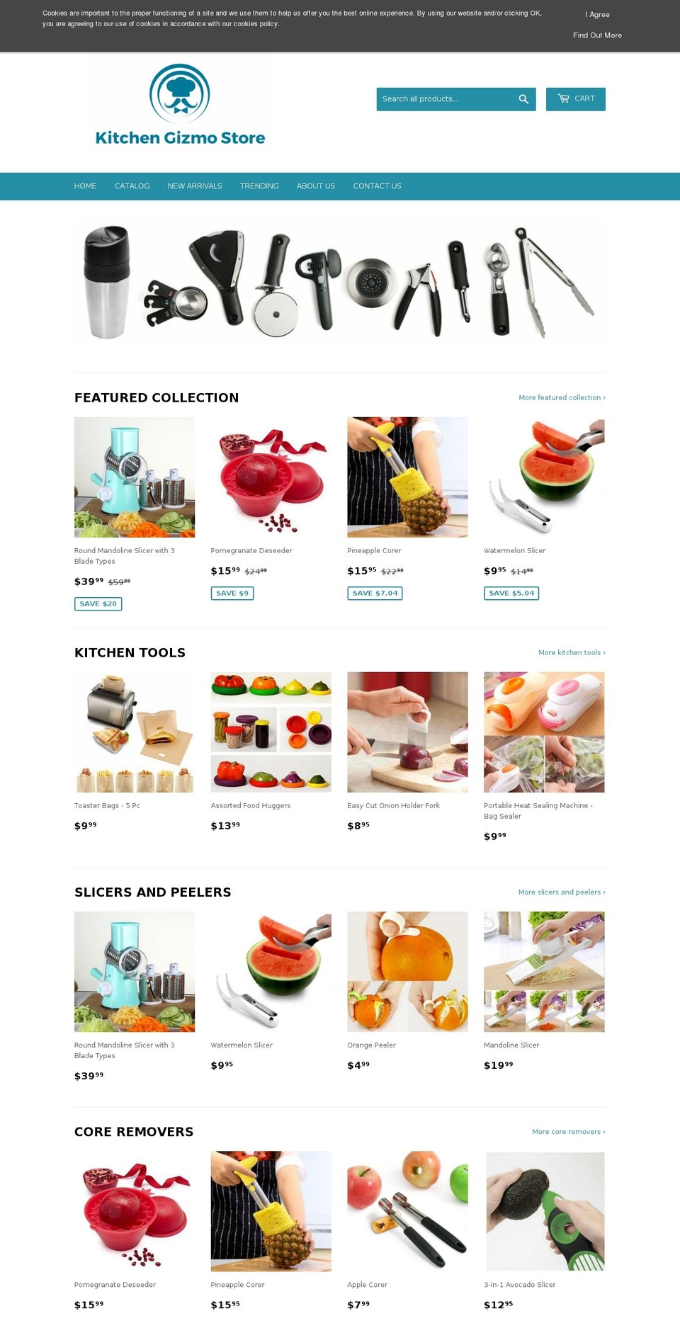 kitchengizmostore.com — Shopify storefront screenshot