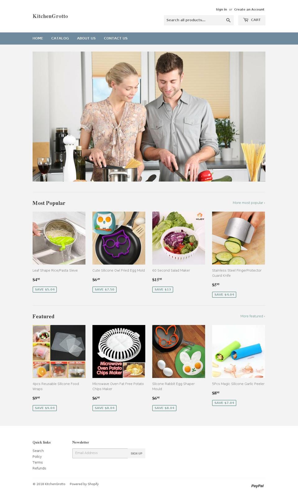 kitchengrotto.com — Shopify storefront screenshot