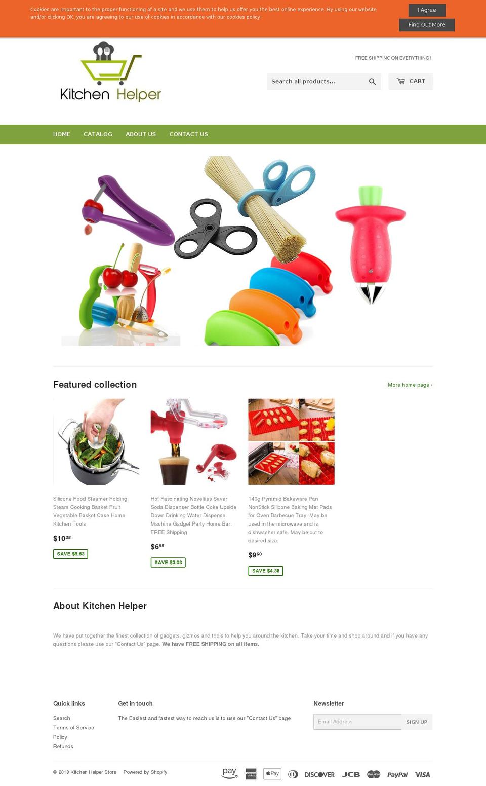 kitchenhelper.net shopify website screenshot