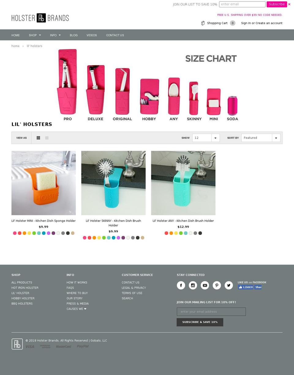 kitchenholster.com — Shopify storefront screenshot