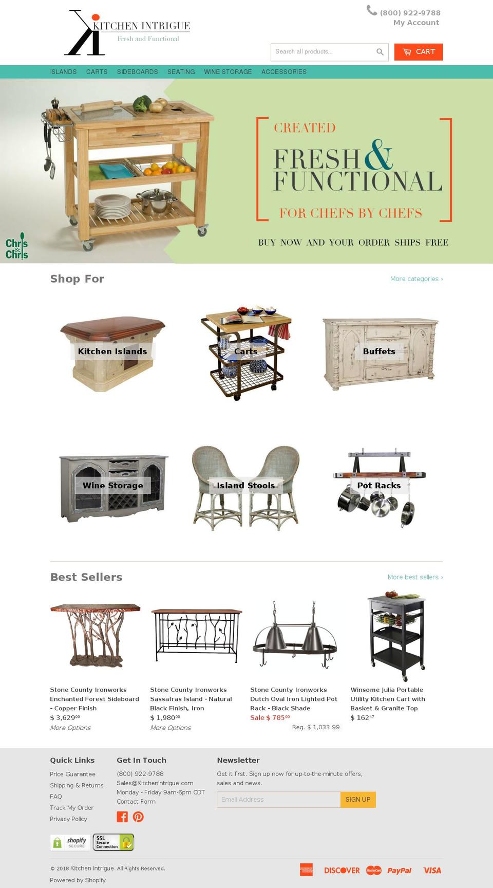 kitchenintrigue.com shopify website screenshot