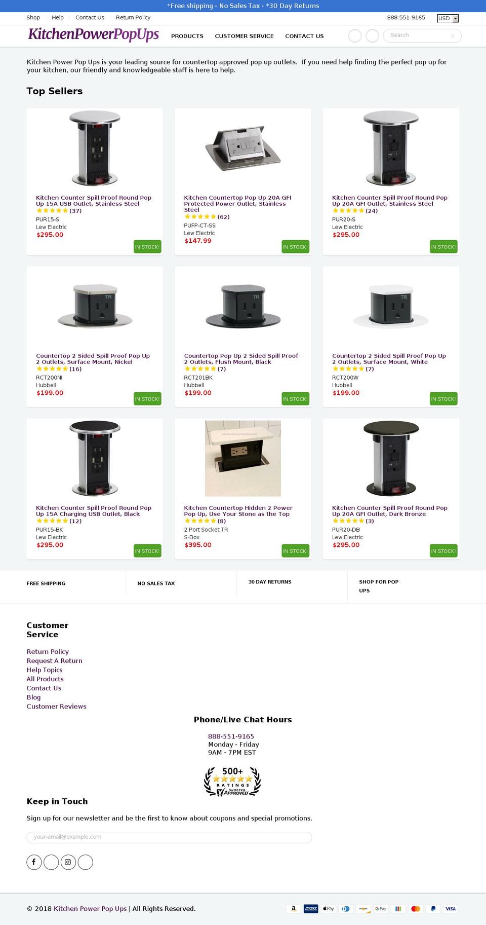kitchenpowerpopups.com shopify website screenshot