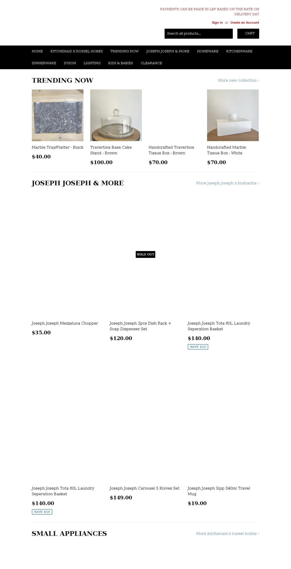 kitchenrulelb.com — Shopify storefront screenshot