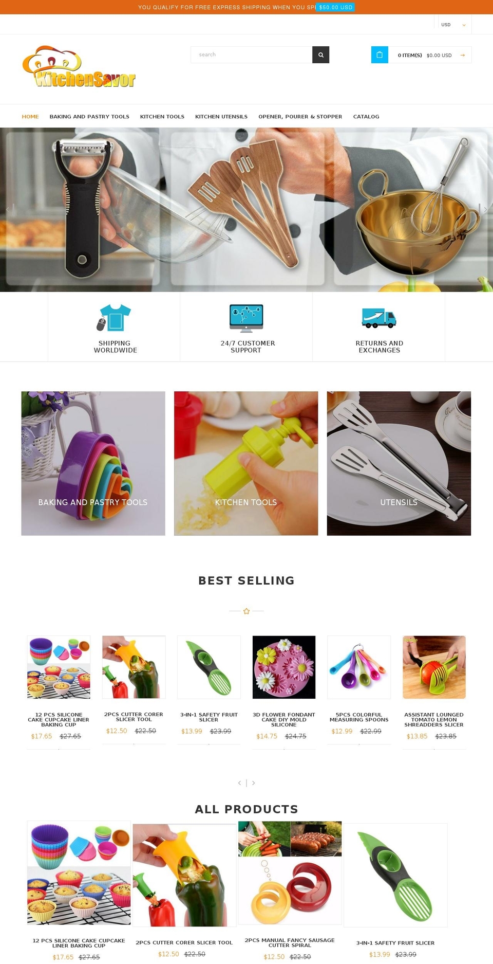 social-stinger-theme Shopify theme site example kitchensavor.com