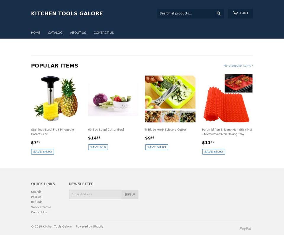 kitchentoolsgalore.com shopify website screenshot