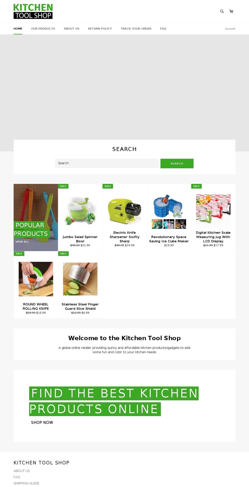 kitchentoolshop.com — Shopify storefront screenshot