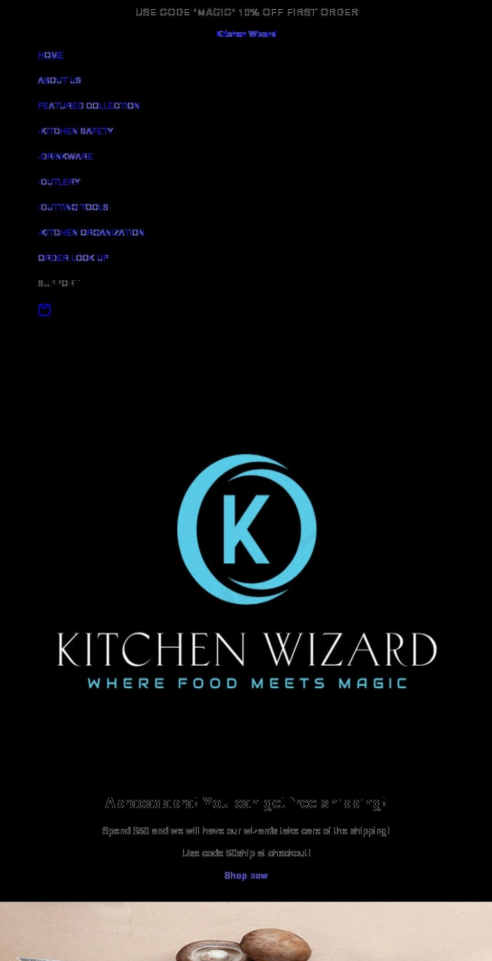 kitchenwizard.co shopify website screenshot