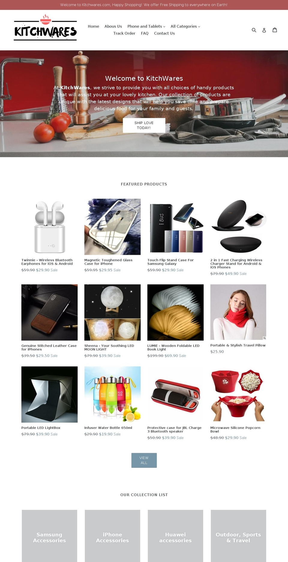 kitchwares.com shopify website screenshot