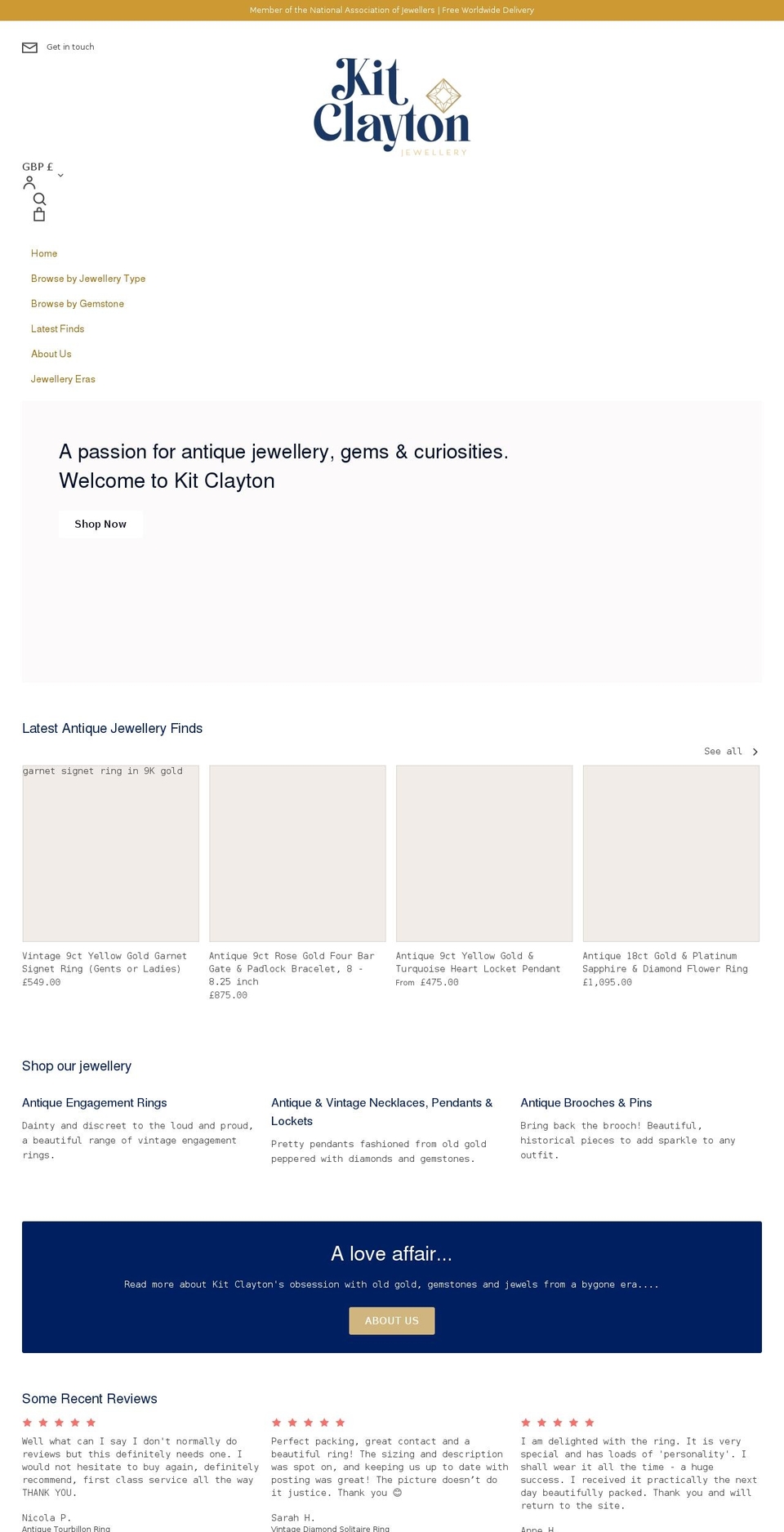 kitclayton.com shopify website screenshot