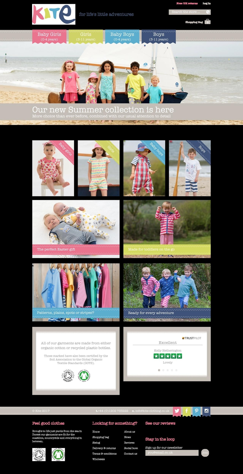 Launch Shopify theme site example kite-clothing.co.uk