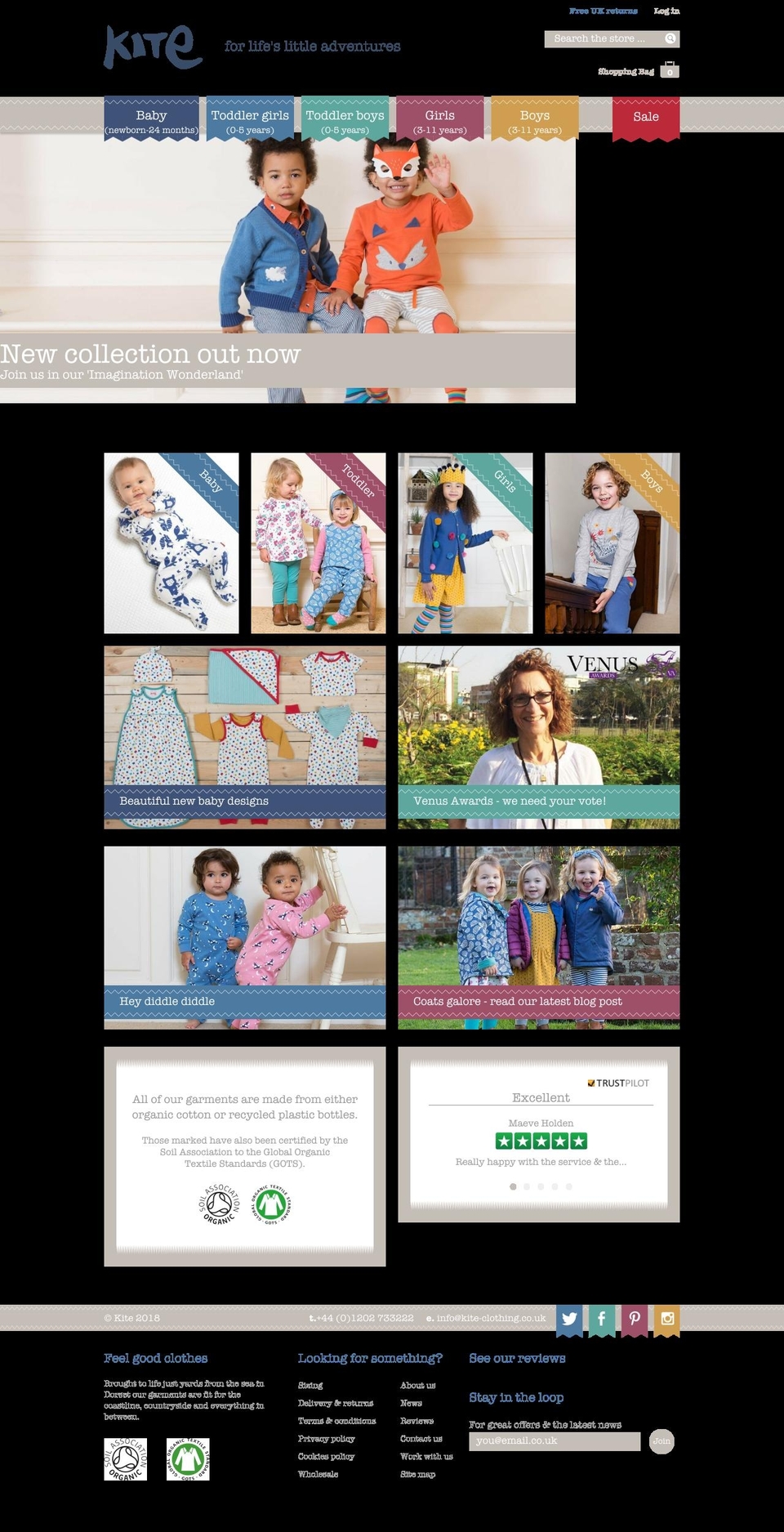 kite-clothing.com — Shopify storefront screenshot
