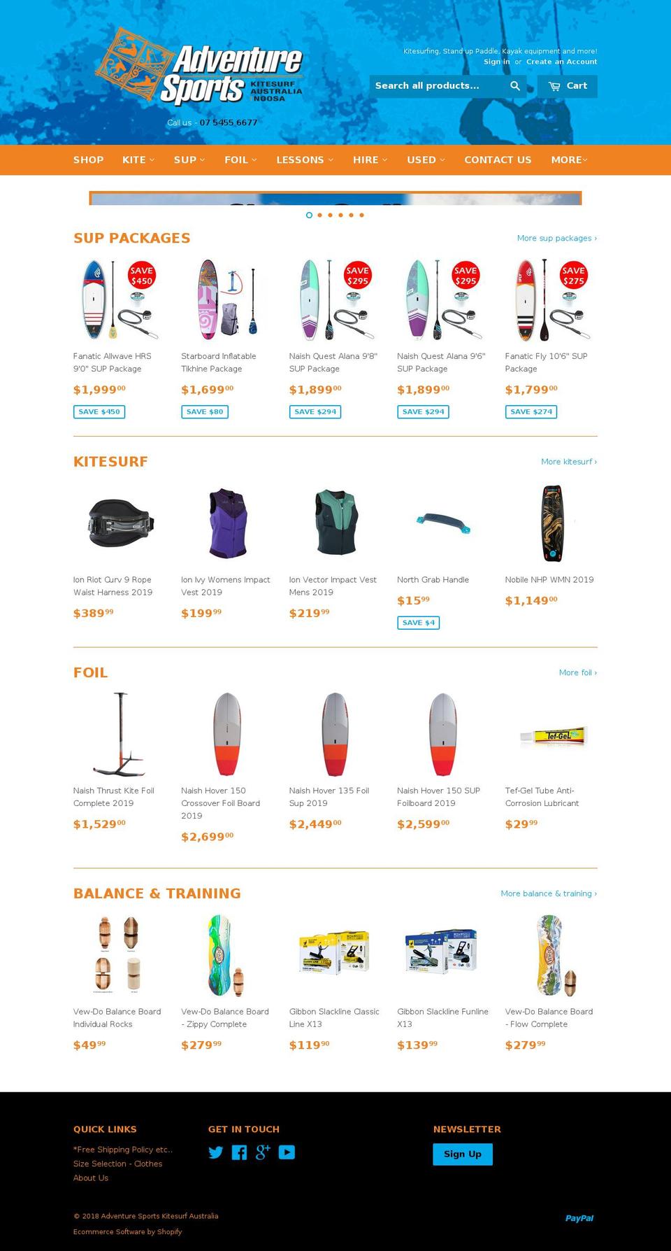 kite-surf.com.au shopify website screenshot