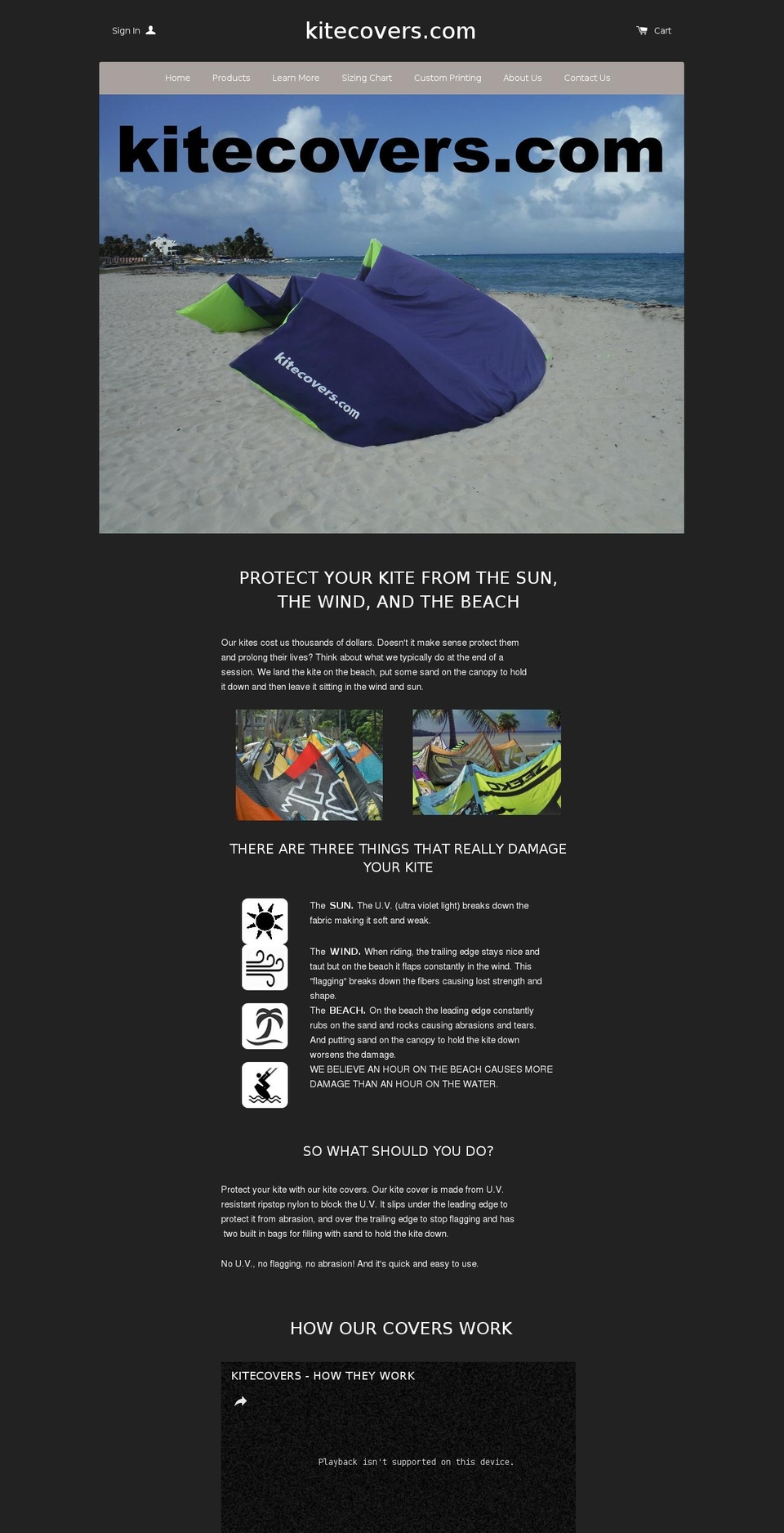 kitecovers.com shopify website screenshot