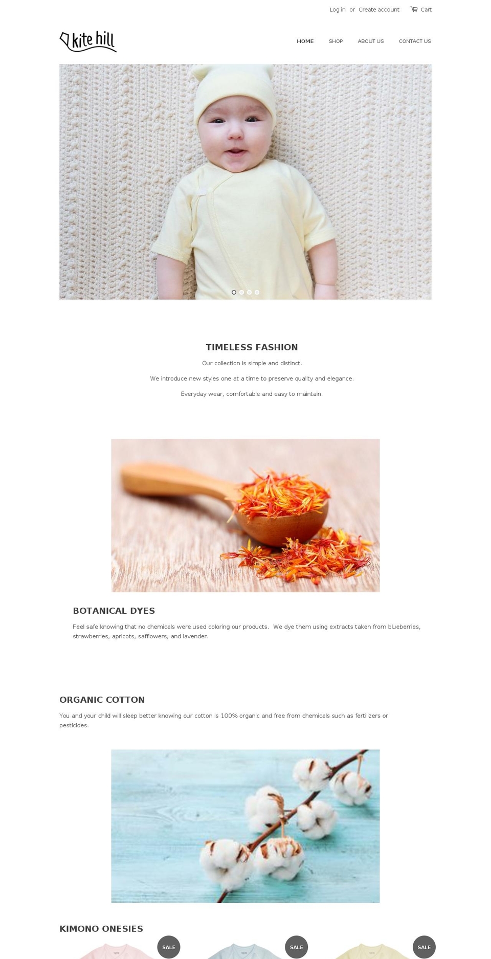kitehillclothing.com — Shopify storefront screenshot