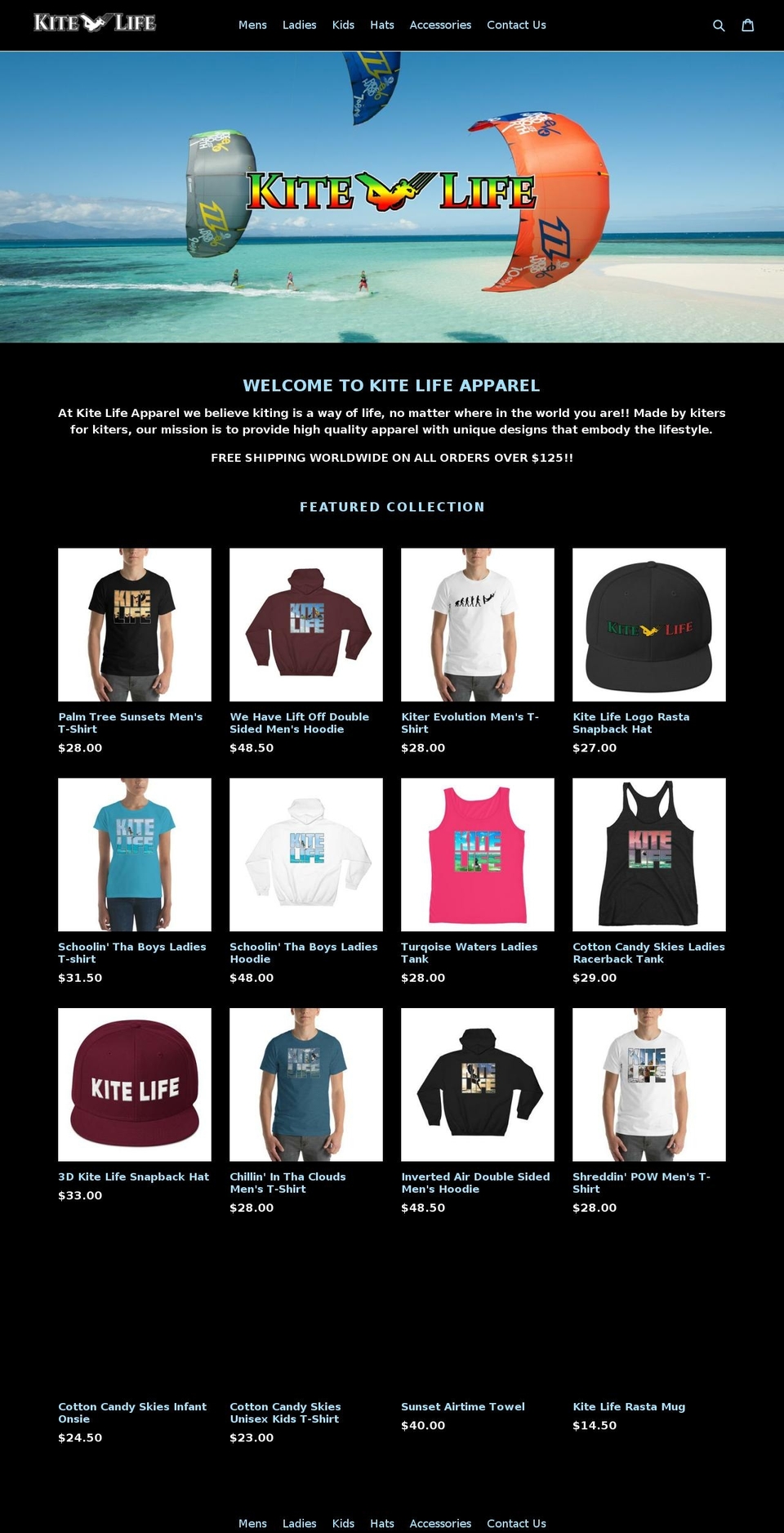 kitelifeapparel.com — Shopify storefront screenshot