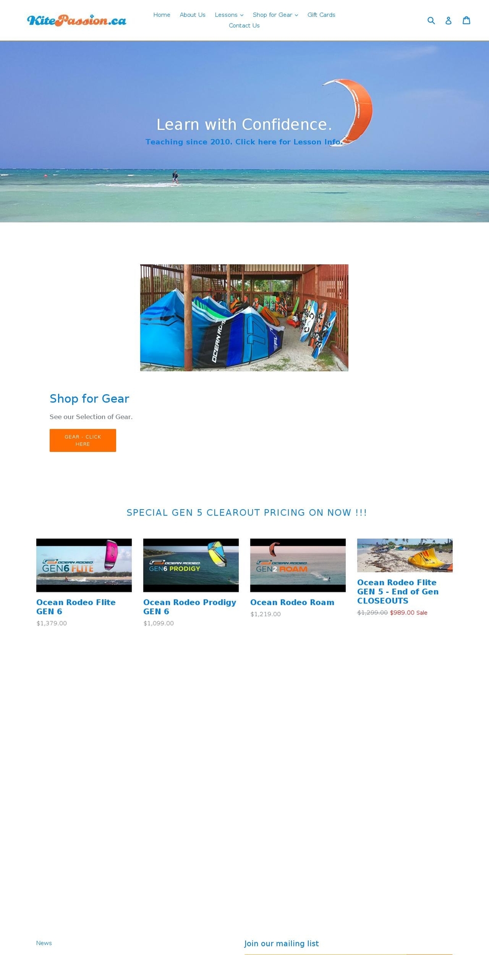 kitepassion.ca shopify website screenshot