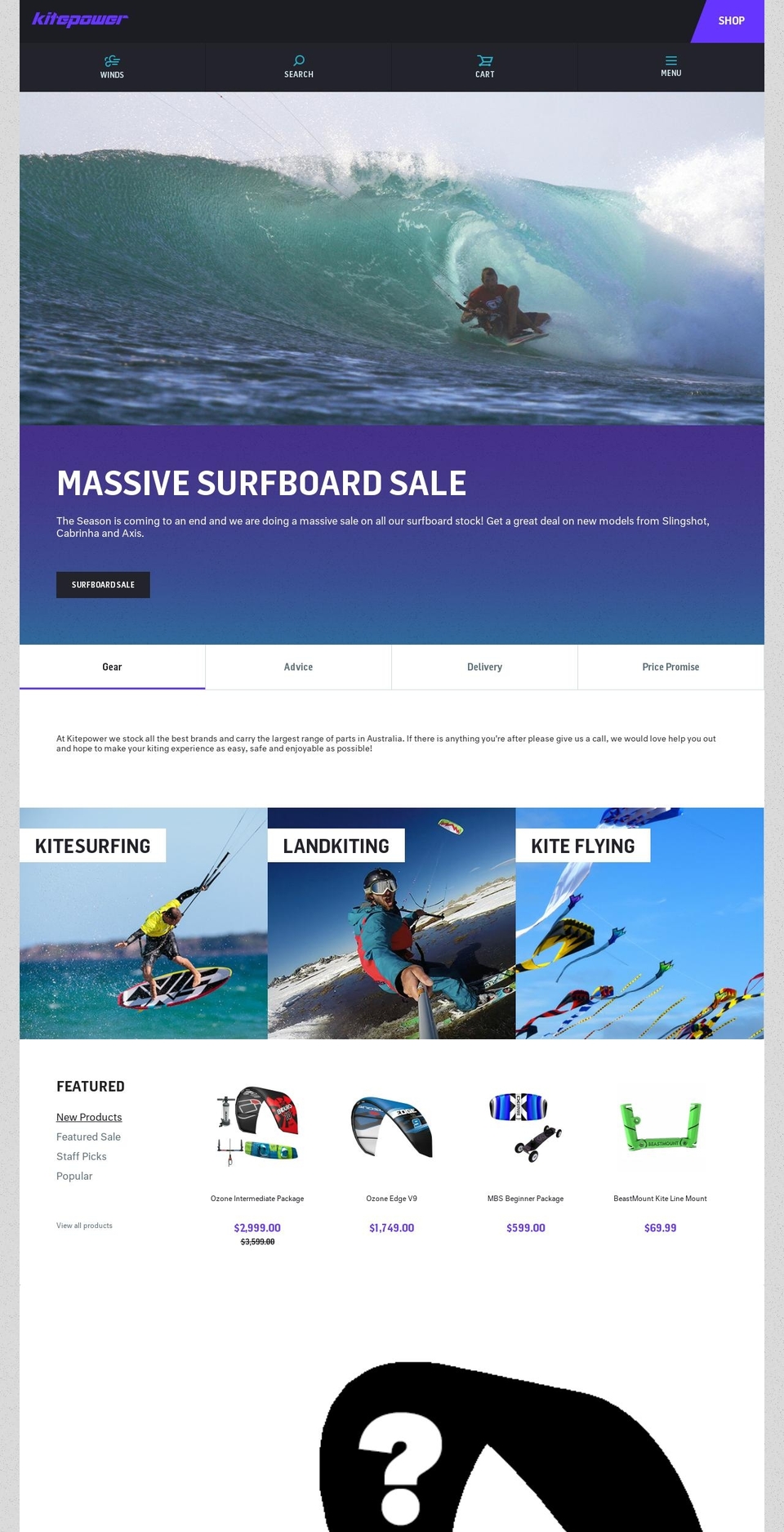 kitepower.com.au shopify website screenshot