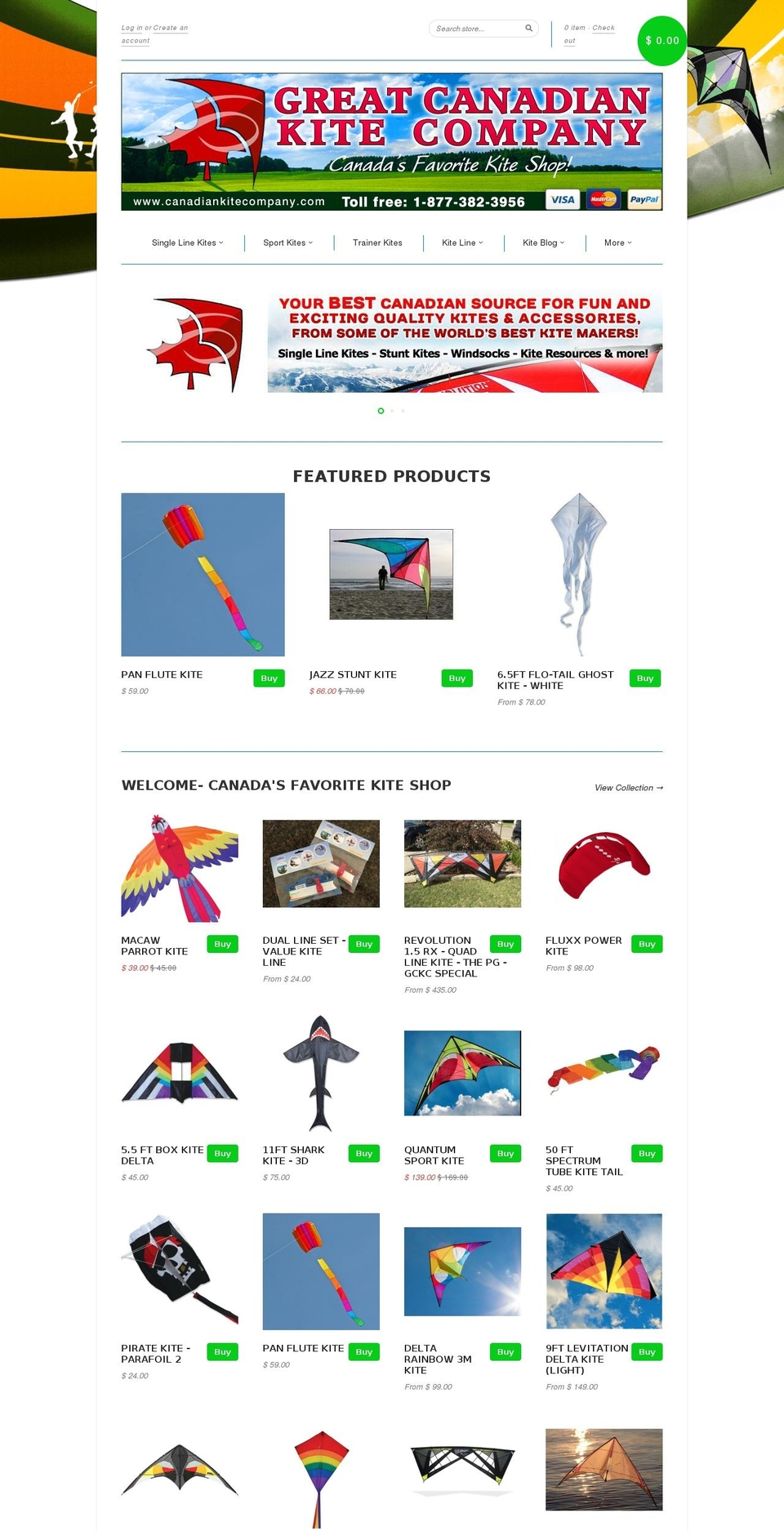 kitescanada.com shopify website screenshot