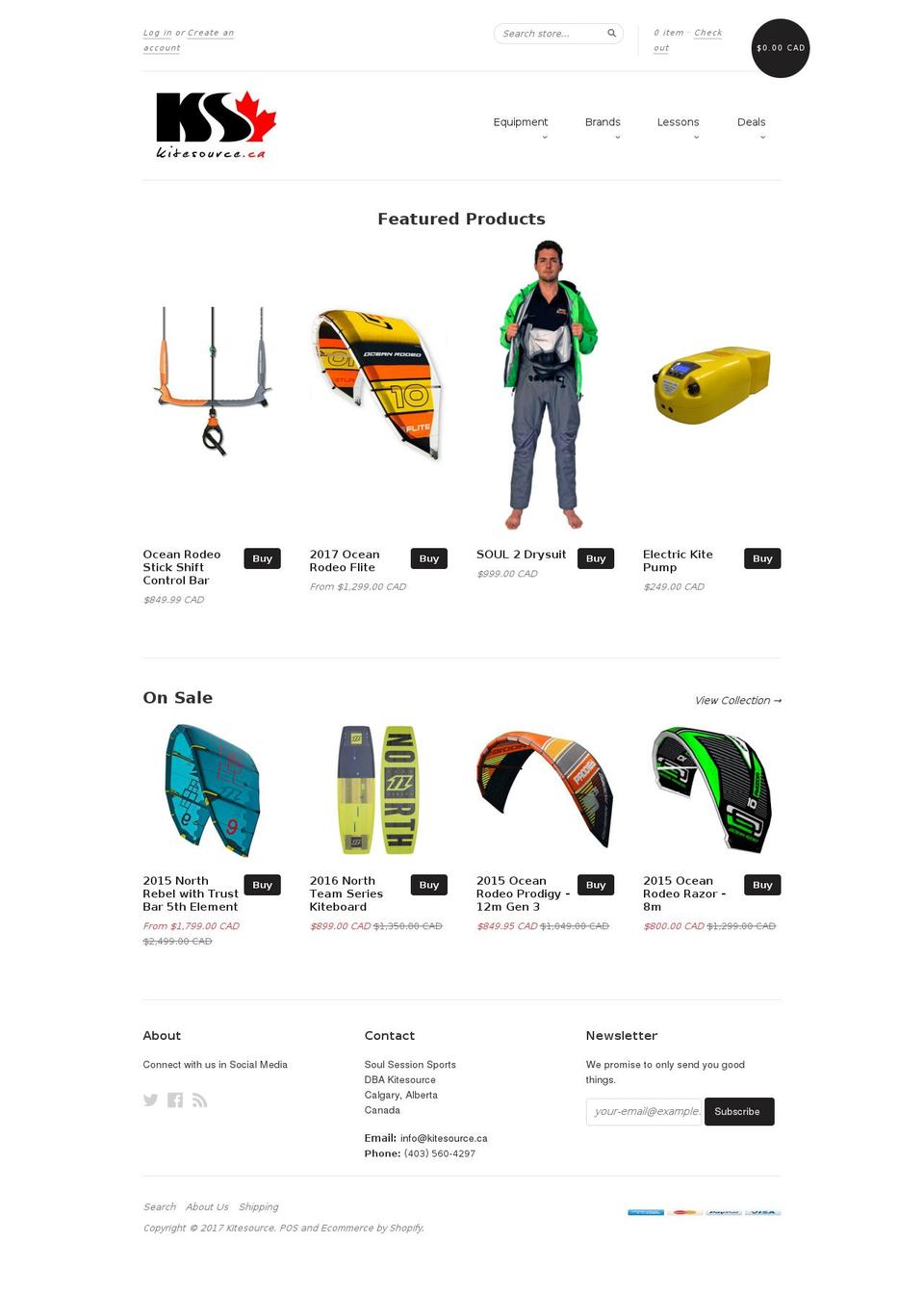 kitesource.ca shopify website screenshot