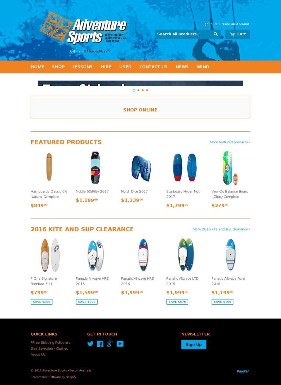kitesurfaustralia.com.au shopify website screenshot