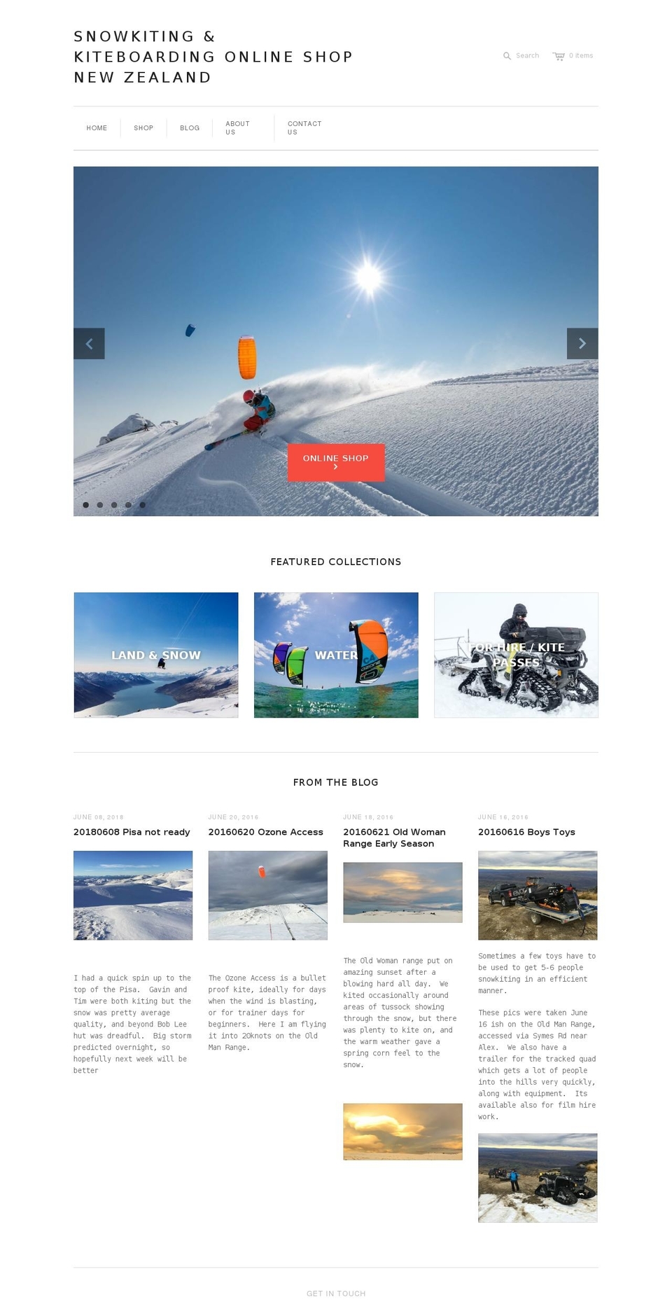 kitesurfing-online-shop.com shopify website screenshot
