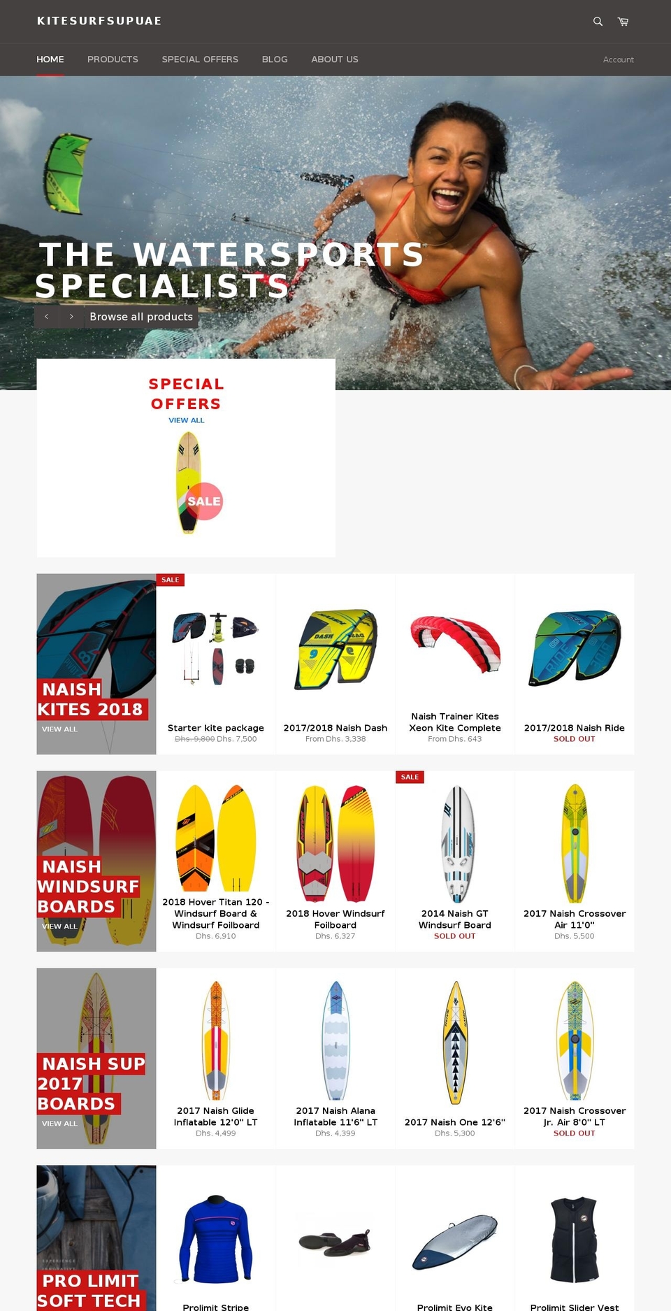 kitesurfsup.com shopify website screenshot