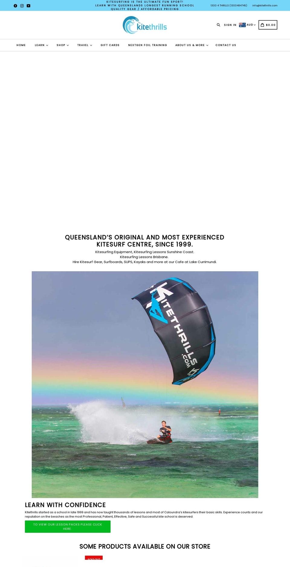 kitethrills.com shopify website screenshot