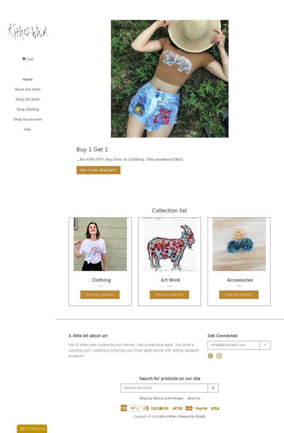 kithandwhim.com — Shopify storefront screenshot