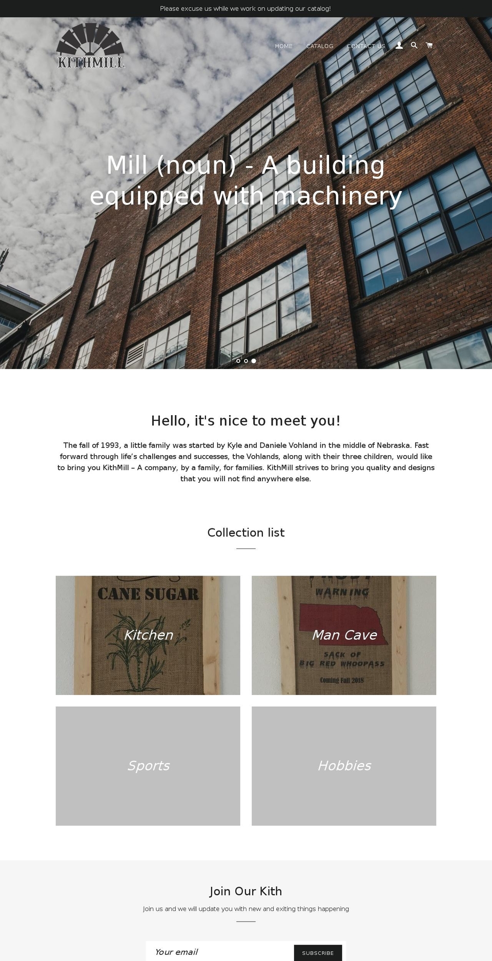 kithmill.com — Shopify storefront screenshot