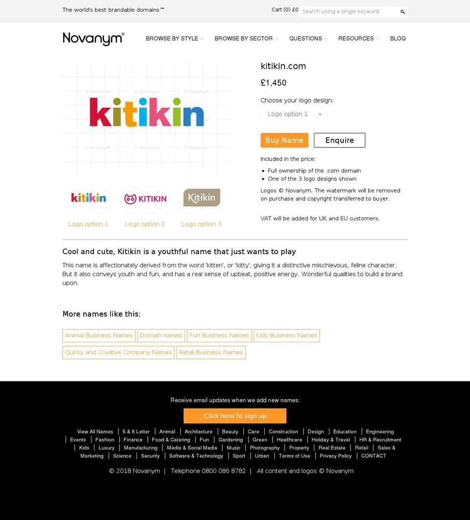 kitikin.com shopify website screenshot