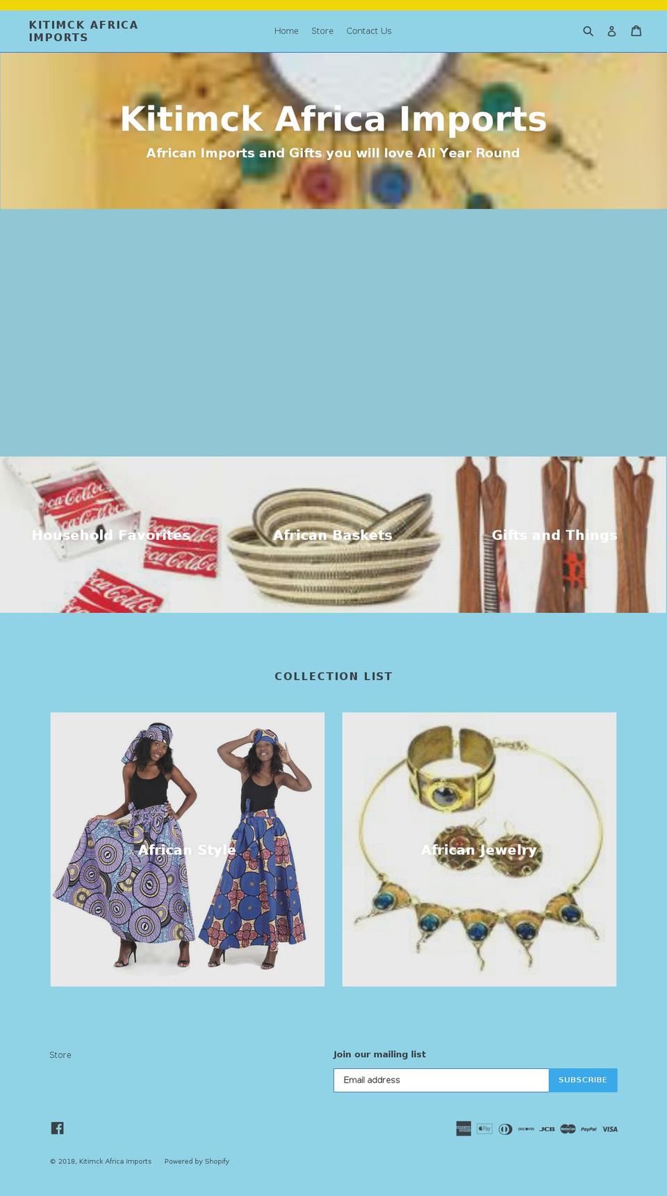 kitimckafricaimports.com — Shopify storefront screenshot