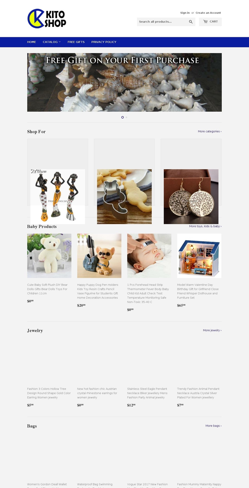 kitoshop.com — Shopify storefront screenshot
