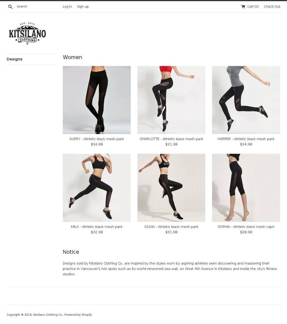 kitsilanoclothing.com — Shopify storefront screenshot