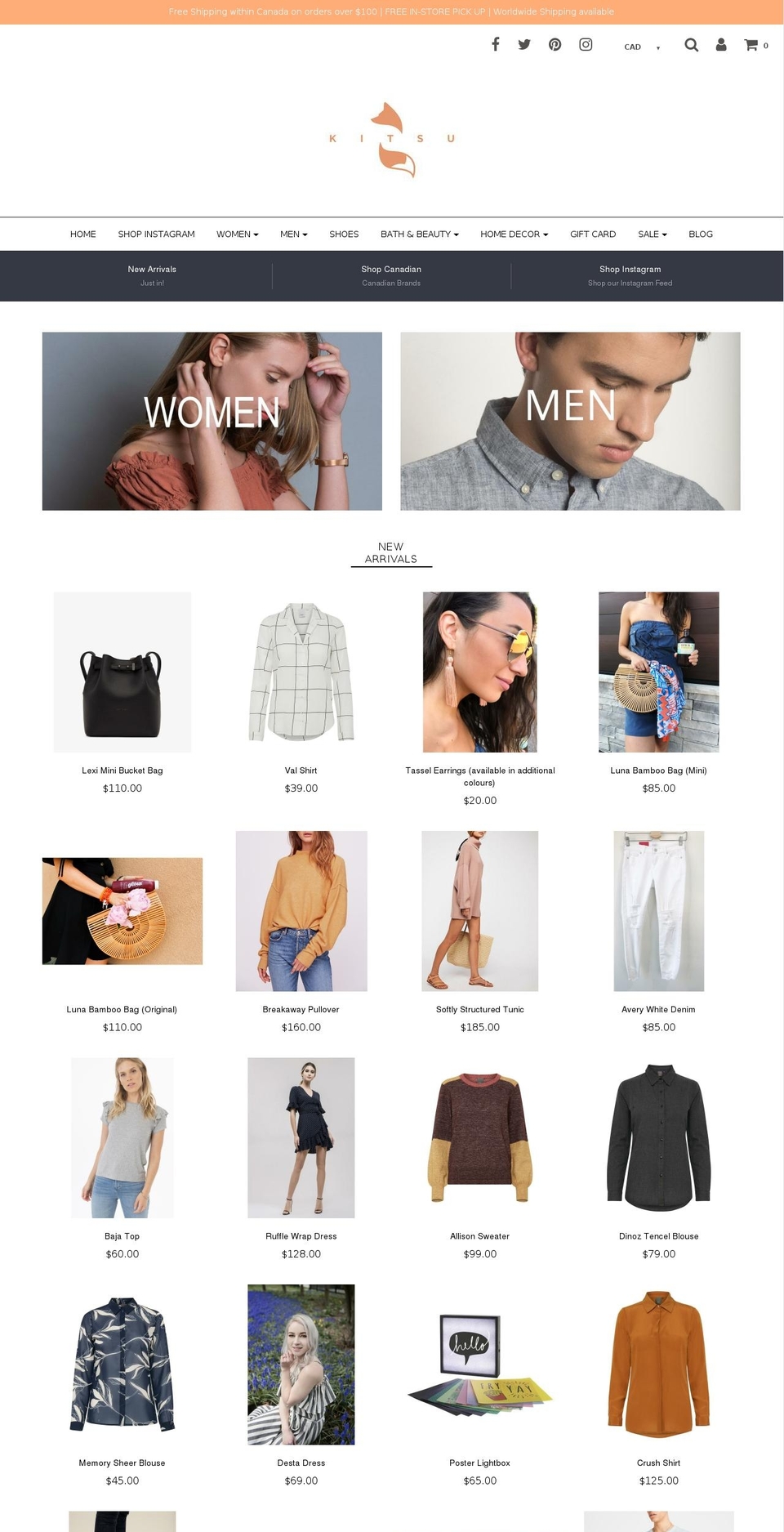 kitsu.ca shopify website screenshot