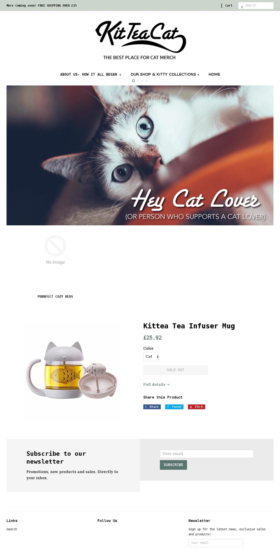 kitteacat.co.uk shopify website screenshot