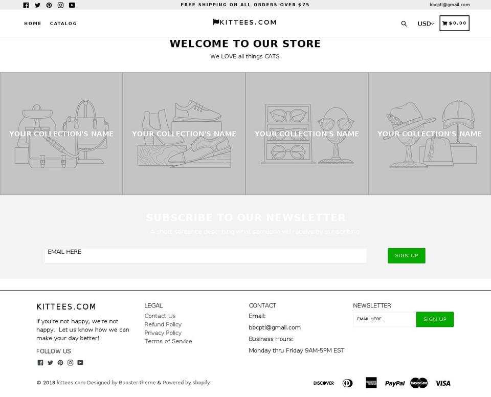 kittees.com — Shopify storefront screenshot