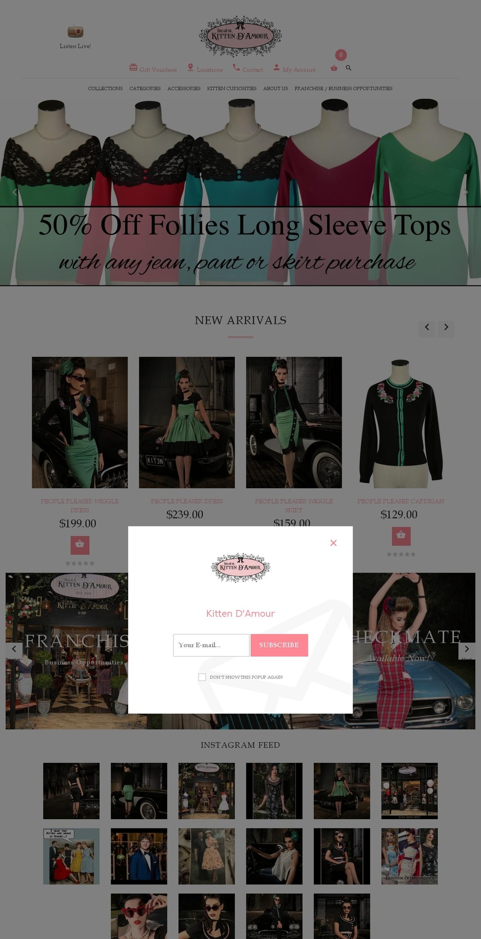 kittendamour.com — Shopify storefront screenshot