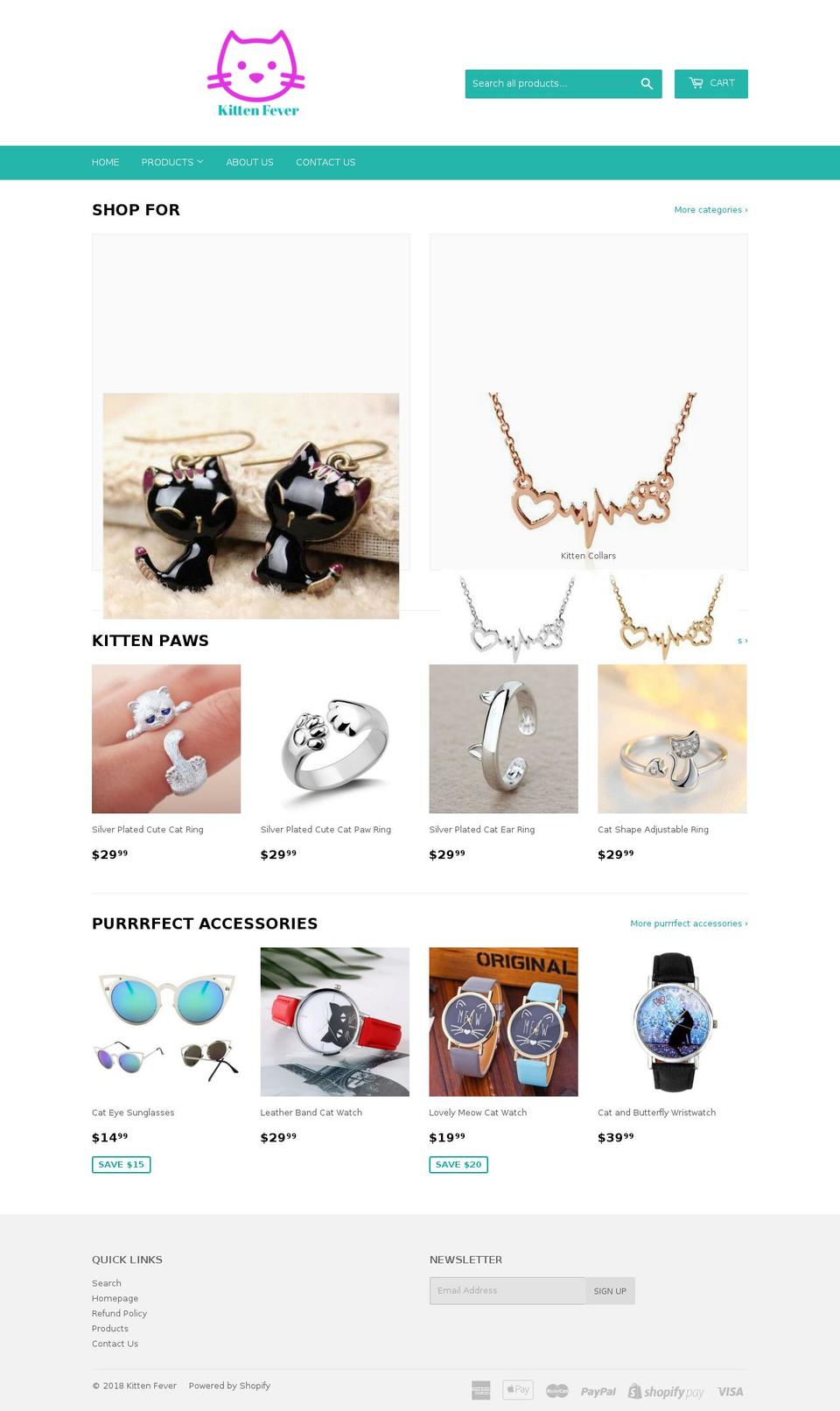 kittenfever.com — Shopify storefront screenshot