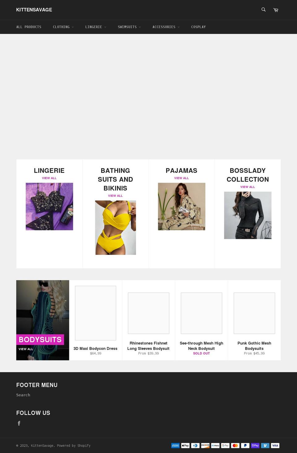 kittensavage.com shopify website screenshot