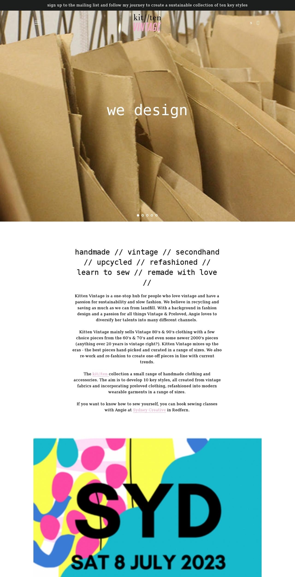 kittenvintage.com.au shopify website screenshot