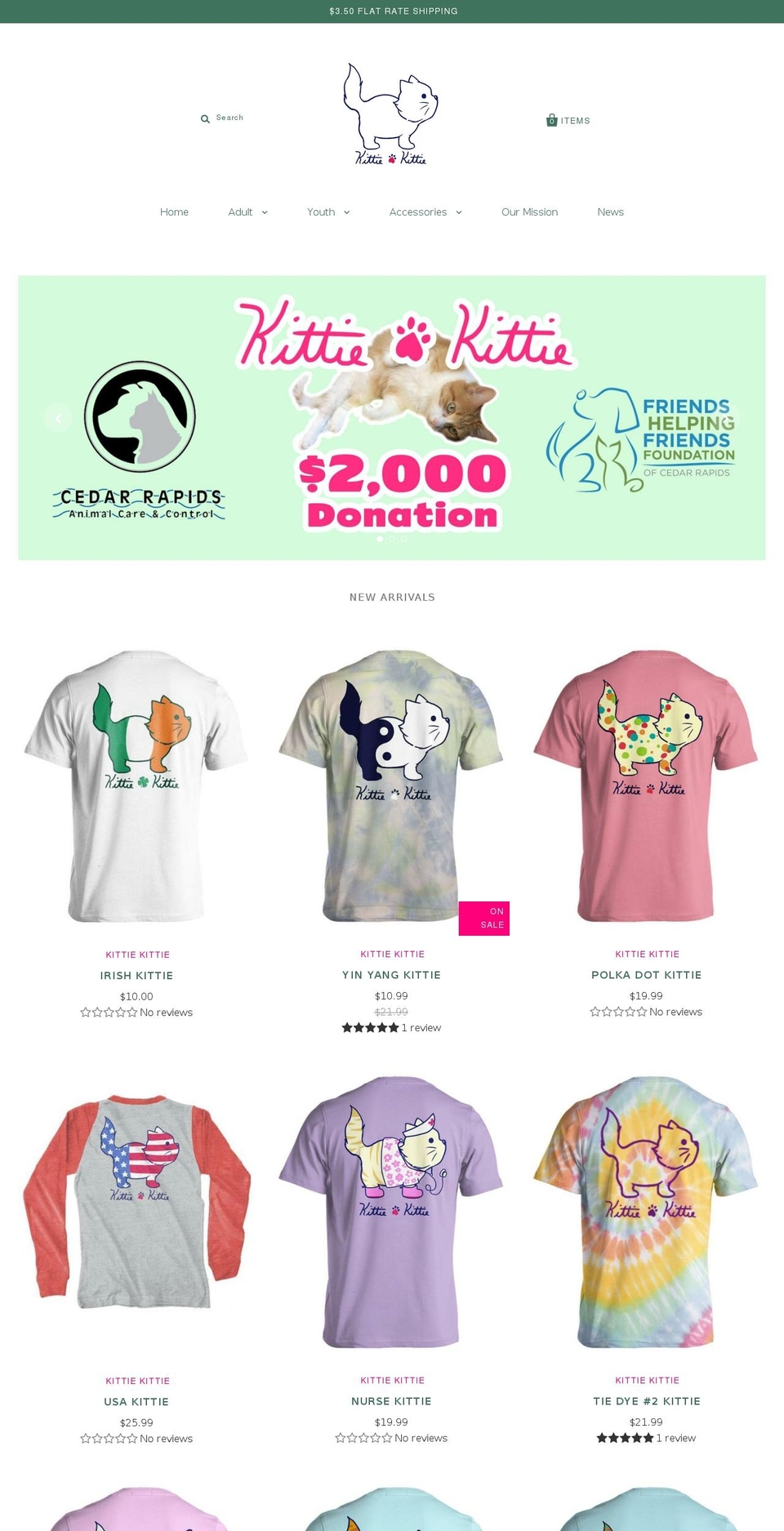 kittiekittierescue.com — Shopify storefront screenshot