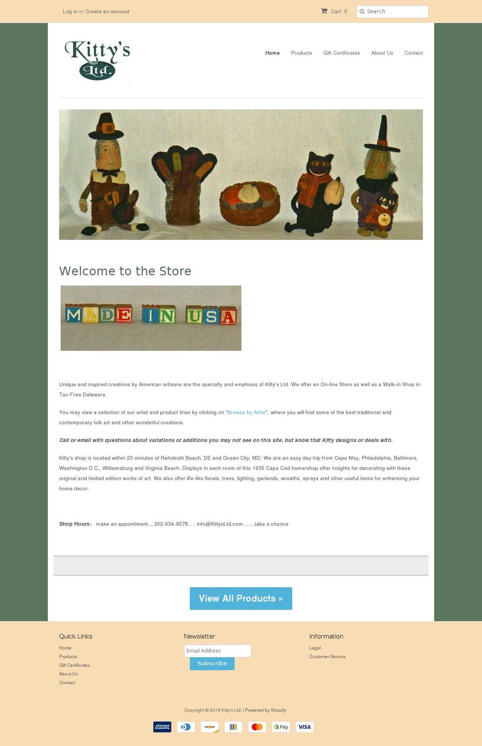 kittiesltd.com — Shopify storefront screenshot