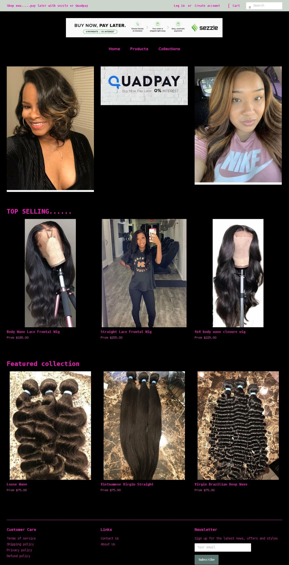 kittrellkvirginextensions.com shopify website screenshot