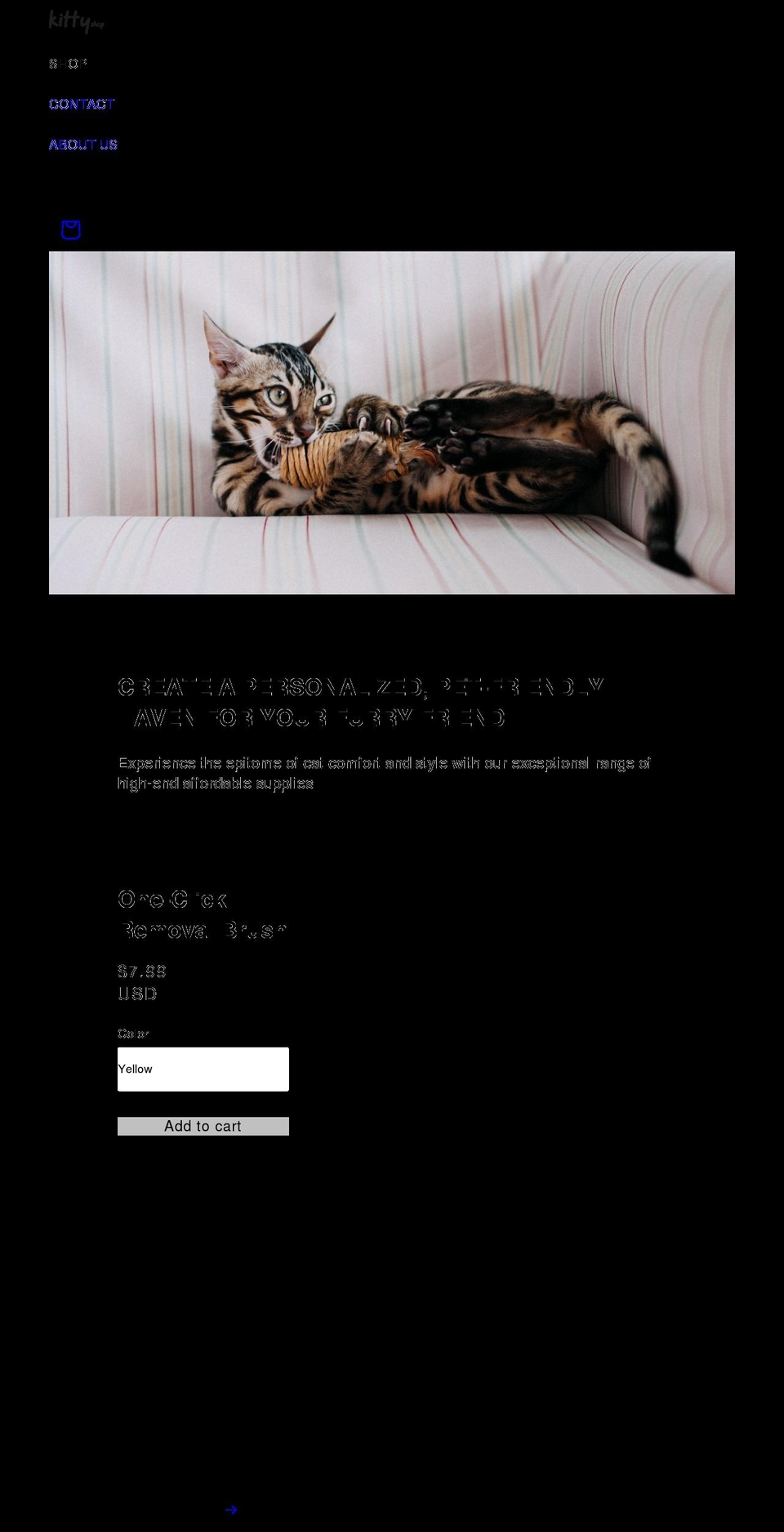 Petmall index Shopify theme site example kitty.shop