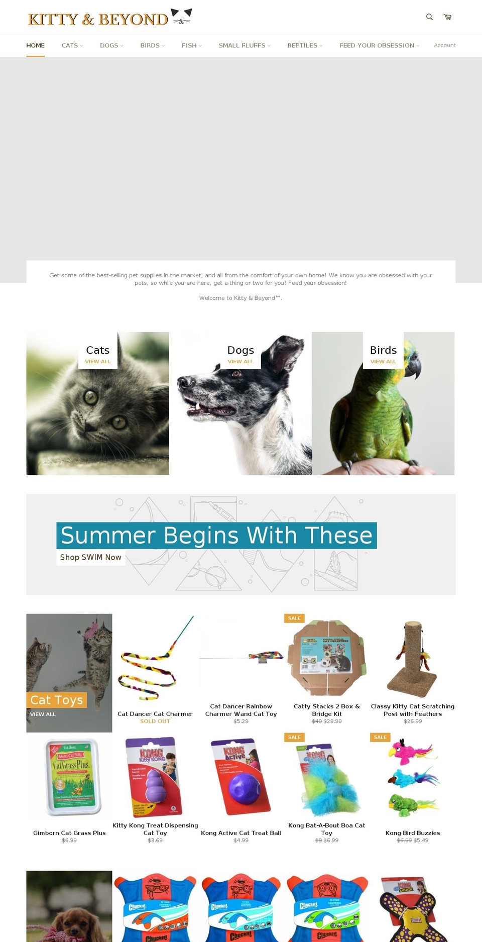 kittyandbeyond.com — Shopify storefront screenshot