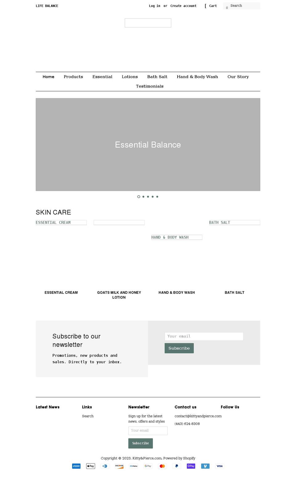 kittyandpierce.com shopify website screenshot