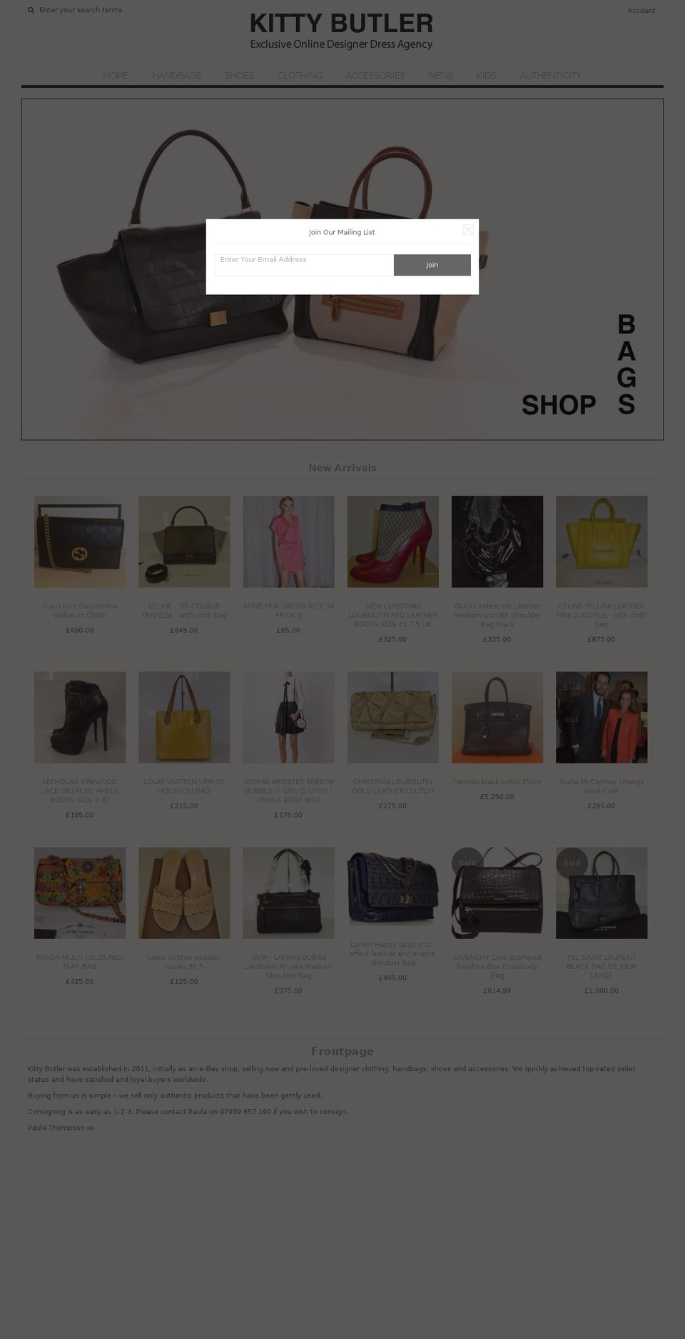 kittybutlerltd.com shopify website screenshot