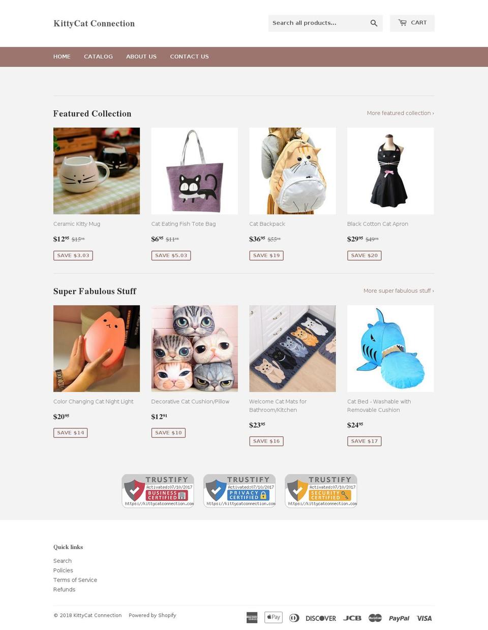 kittycatconnection.com shopify website screenshot