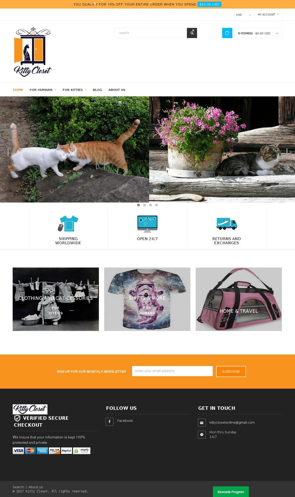 commercify-theme-v2-2 Shopify theme site example kittycloset.com