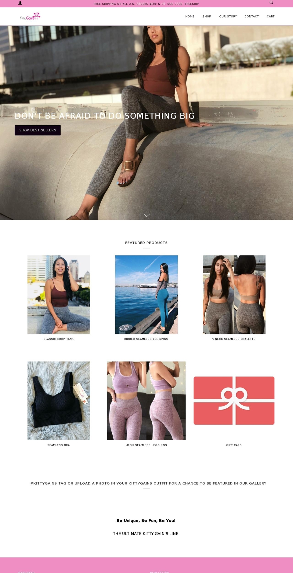 kittygains.com shopify website screenshot